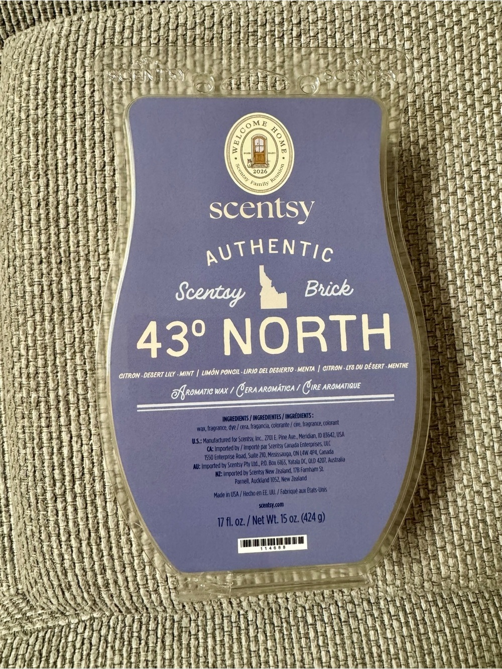 Scentsy 43° North Wax Brick Scented: CITRON • DESERT LILY • MINT 1 lb of Wax